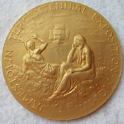 Expo Medals 1907 Exposition Gilt Award Medal by Tiffany & Co